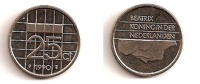 25 Cents – Pays-Bas – 1990 – Reine Béatrix – Nickel – Etat SUP – KM 204 - 1980-2001 : Beatrix