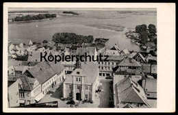 ALTE POSTKARTE WOLGAST VOGELSCHAU LUFTBILD PANORAMA Mecklenburg-Vorpommern 1956 Cpa Postcard Ansichtskarte AK - Wolgast
