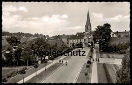 ÄLTERE POSTKARTE WERNE AN DER LIPPE STEINSTRASSE & KIRCHE Bahnpost Münster Dortmund 1956 Cpa Postcard Ansichtskarte AK - Werne