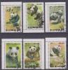 COREA DEL NORTE 6 SELLOS OSO PANDA  BEARS  S-239 - Bears
