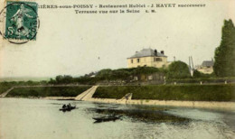 Dépt 78 - CARRIÈRES-SOUS-POISSY - Restaurant  Hublet - J. HAYET Successeur - Terrasse Vue Sur La Seine - Couleur - Carrieres Sous Poissy