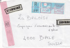 Vignettes - ATM - France  - Lettre Recommandée De 1989 - Avec AR - Gaillard - Timbres De Distributeurs [ATM]