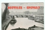 PENICHES à QUAI - Berges De La Seine à Paris - Remorqueur - Batellerie Marinier Peniche - Publicité Lait D'Appenzell - Hausboote