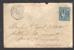 FRANCE 1871 N° 46 (touché)  Obl. S/Lettre Entiére GC 561 & C à D Bourg De Visa Indice 8 - 1870 Emission De Bordeaux
