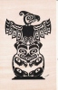PACIFIC NORTHWEST COAST INDIAN TOTEM POLE EAGLE OVER GRIZZLY BEAR - Other & Unclassified