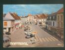 CPSM - Montmirail - Place - Centre (automobile Citroen DS 2CV Autobus Station Service Total Super Famy Annonce Stockcars - Montmirail