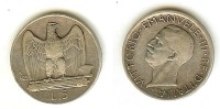 Vittorio Emanuele III: 5 Lire 1929 ARGENTO - Due Rosette - 1900-1946 : Victor Emmanuel III & Umberto II