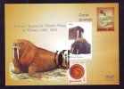 PINGUIN, SEAL, POLAR PHILATELY, 2003, CARD STATIONERY, ENTIER POSTAL, OBLITERATION CONCORDANTE, ROMANIA - Pinguini