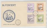 St. Vincent FDC 17-4-1979 Complete Set Of 4 SOUERIERE RELIEF FUND 1979 Overprinted Stamps - St.Vincent (1979-...)