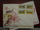 KUT 1975 EAST AFRICA GAME LODGES  Issue 4 Values To 2/50 On ILLUSTRATED OFFICIAL FDC. - Kenya, Oeganda & Tanzania