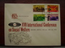 K.U.T. 1974  17th.International Conference On SOCIAL WELFARE - 4 VALUES Set To 2/50 On OFFICIAL FDC.. - Kenya, Ouganda & Tanzanie