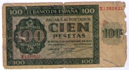 BILLETE DE 100 PESETAS DE 1936 - DETERIORADO - 100 Peseten