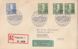 6415# SUEDE LETTRE RECOMMANDEE Obl UPPSALA E G GEIJER 23 AVRIL 1947 Pour HOSINGEN LUXEMBOURG SWEDEN SVERIGE - Covers & Documents