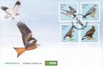 Ireland FDC Scott #1892a, #1893, #1894 Birds: Buzzard, Golden Eagle, Peregrine Falcon, Merlin - FDC