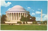 USA, Jefferson And Washington Monuments, Washington DC, 1960s Unused Postcard [P8322] - Washington DC