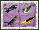 Burundi #342 Mint Never Hinged 6,50fr Bird Block Of 4 From 1970 - Collections, Lots & Series