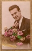 Vive Sainte Catherine - Jeune Homme Avec Bouquet De Roses - Sainte-Catherine