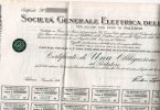 SOCIETA' GENERALE ELETTRICA DELLA SICILIA -1 Obbligazione Al 6% - Palermo 1949 - Banque & Assurance