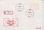 Erster Belgies Automatenmarke FDC (Rekobrief 59Fr) - Lettres & Documents