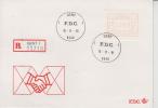 Erster Belgies Automatenmarke FDC (Rekobrief 59Fr) - Briefe U. Dokumente
