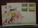 KUT 1975 EAST AFRICA GAME LODGES  Issue 4 Values To 2/50 On ILLUSTRATED OFFICIAL FDC. - Kenya, Oeganda & Tanzania