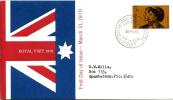 AUSTRALIA  FDC ROYAL VISIT 5 CENTS STAMP QEII DATED 31-03-1970 CTO SG? READ DESCRIPTION !! - Cartas & Documentos