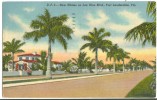 USA, New Homes On Las Olas Blvd., Fort Lauderdale, Florida, 1955 Used Linen Postcard [P8394] - Fort Lauderdale