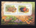 T)2001,MALAYSIA,QUALIS AND PATRIDGES,BIRD,FROG,FLOWERS,INSECT,MUSHROO,S/S,MNH.- - Verzamelingen, Voorwerpen & Reeksen