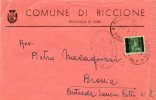 1945   LETTERA   CON ANNULLO RICCIONE FORLI - Marcofilie