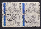 FRANCE N° 2682 2F50 + 50C GRIS NOIR ET BLEU ANDRE BRETON BLOC DE 4 OBL - Usati