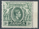 JAMAICA 1950 KING GEORGE VI 10 SHILLINGS PERF 13 VF OG XLH - Jamaique (1962-...)