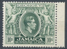 JAMAICA 1950 KING GEORGE VI 10 SHILLINGS PERF 13 VF OG XLH - Jamaica (1962-...)