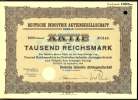 1928 Aktie Hist. Wertpapier , Deutsche Industrie Aktiengesellschaft Berlin  - 1000 Eintausend Reichsmark - Industrial