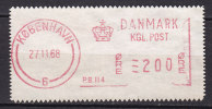 Denmark ATM Meter Stamp Cancel KØBENHAVN 1968 - Machines à Affranchir (EMA)