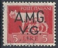 1945-47 TRIESTE AMG VG USATO IMPERIALE 5 LIRE - RR10087 - Gebraucht