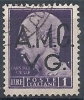 1945-47 TRIESTE AMG VG USATO IMPERIALE 1 LIRA - RR10087-5 - Afgestempeld