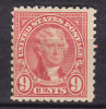 United States 1923 Mi. 271 PA     9 C Thomas Jefferson Perf. 11 MH* - Nuovi