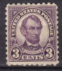 United States 1925 Mi. 264 W2 C     3 C Abraham Lincoln Perf. 10, MH* - Unused Stamps