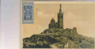 MARSEILLE     BOUCHES DU RHONE  N.D. DE LA GARDE AVEC VIGNETTE - Notre-Dame De La Garde, Aufzug Und Marienfigur