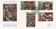 1976  Surinam Paintings   Sc454-7  FDC - Surinam