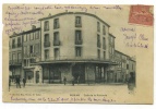 Carte Postale Ancienne Aude Sigean 1905 Café De La Rotonde Et Pharmacie - Sigean