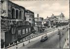 ROMA VIA DEI FORI IMPERIALI E ALTARE DELLA PATRIA ANNI 50/60 FG NV 3 SCAN ANIMATA AUTOMOBILI AUTOBUS - Altare Della Patria