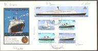 Tristan Da Cunha 1979 Ship QE2 Visit Set & 25 D. Value Ex Min. Sheet On Unaddressed Crew Signed FDC - Tristan Da Cunha