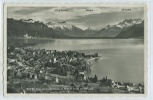 Vevey - Vue Générale - Dents Du Midi Et Dents De Morcles Depuis Le Mont Pélerin - Carte Photo Dentelée - Morcles