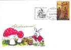 JESUS HAS RESSURECTED, EASTER, RABBIT, MUSHROOMS, EGGS, 1997, SPECIAL COVER, OBLITERATION CONCORDANTE, ROMANIA - Easter