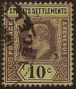 STRAITS SETTLEMENTS 1902 10c KEVII SG 115 U WW136 - Straits Settlements