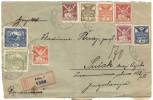 CZECHOSLOVAKIA  -FRONT COVER - KOLIN  With 50 H + 80 H  Imperf. +++  - 1921 - Briefe U. Dokumente