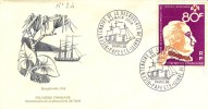 FDC  POLYNÉSIE  TAHITI  1968 BICENTENAIRE DECOUVERTE DE TAHITI # BOUGAINVILLE # - FDC