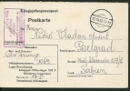 1942 POSTKARTE  GERMAN   NURNBERG  CAMP XIII B FOR  OFFICERS --BELGRADE  SERBIA - Gefängnislager