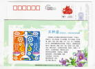 Libra Star,Sign Of Zodiac,12 Constellation,flower,China 2009 Hainan New Year Greeting Advert Pre-stamped Card - Astrología